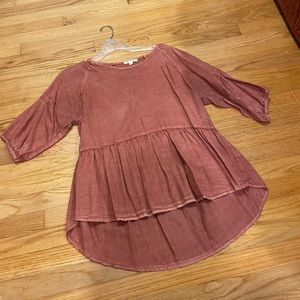 Rust Baby Doll Shirt